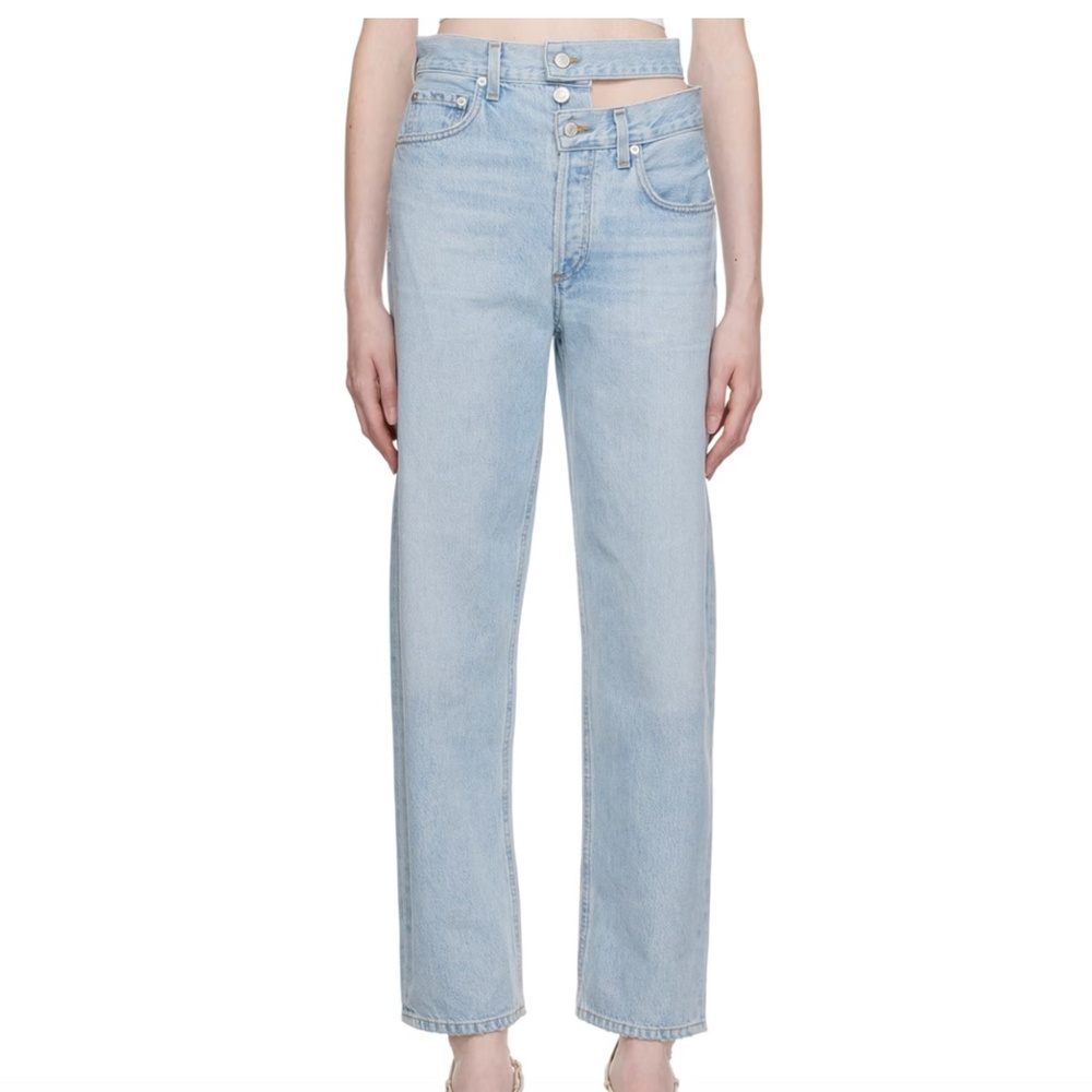 AGOLDE Blue Broken Waistband Jeans